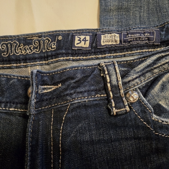 Miss Me Blue Jeans with Silver Embellishments - Picture 2 of 4